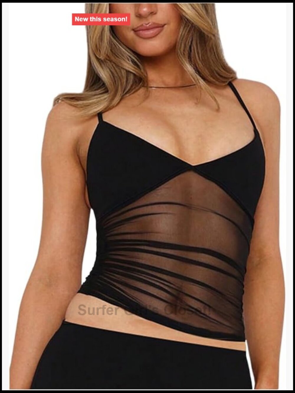 Sheer Mesh Polka Dot Ruched Cami Crop Top Sleeveless Y2K Going Out